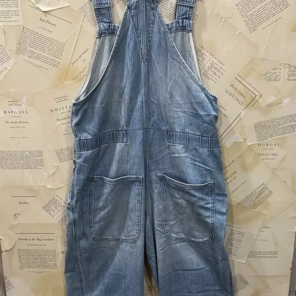 Free People Hunter Denim Overall We The Free Adjustable Straps Slouchy Century - Picture 4 of 5